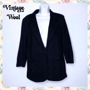 ⭐️ Radcliffe Sag Harbor 80s Black Pure WOOL Classic Lined Blazer Women’s 10